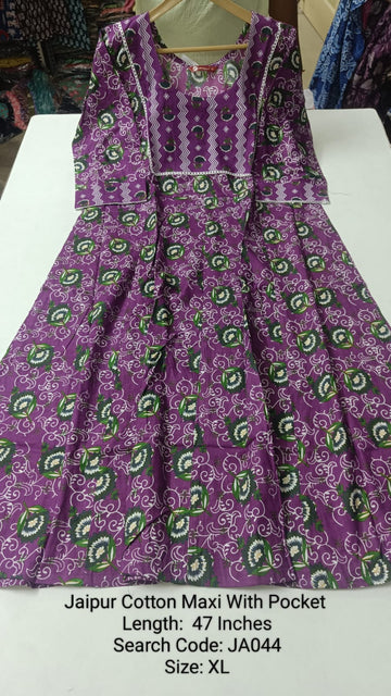 Purple Jaipur Cotton Anarkali - JA044