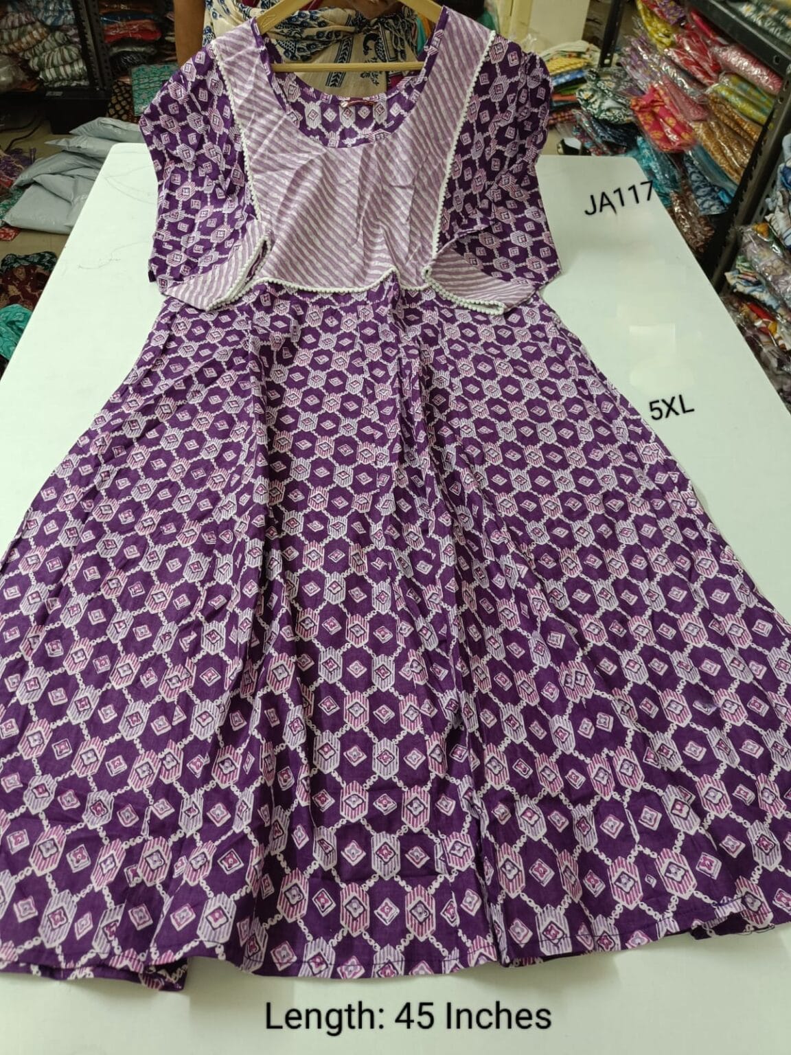 Purple Jaipur Cotton Anarkali - JA117