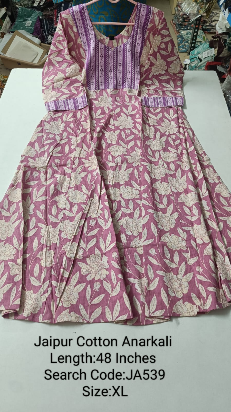 Pink Jaipur Cotton Anarkali - JA539