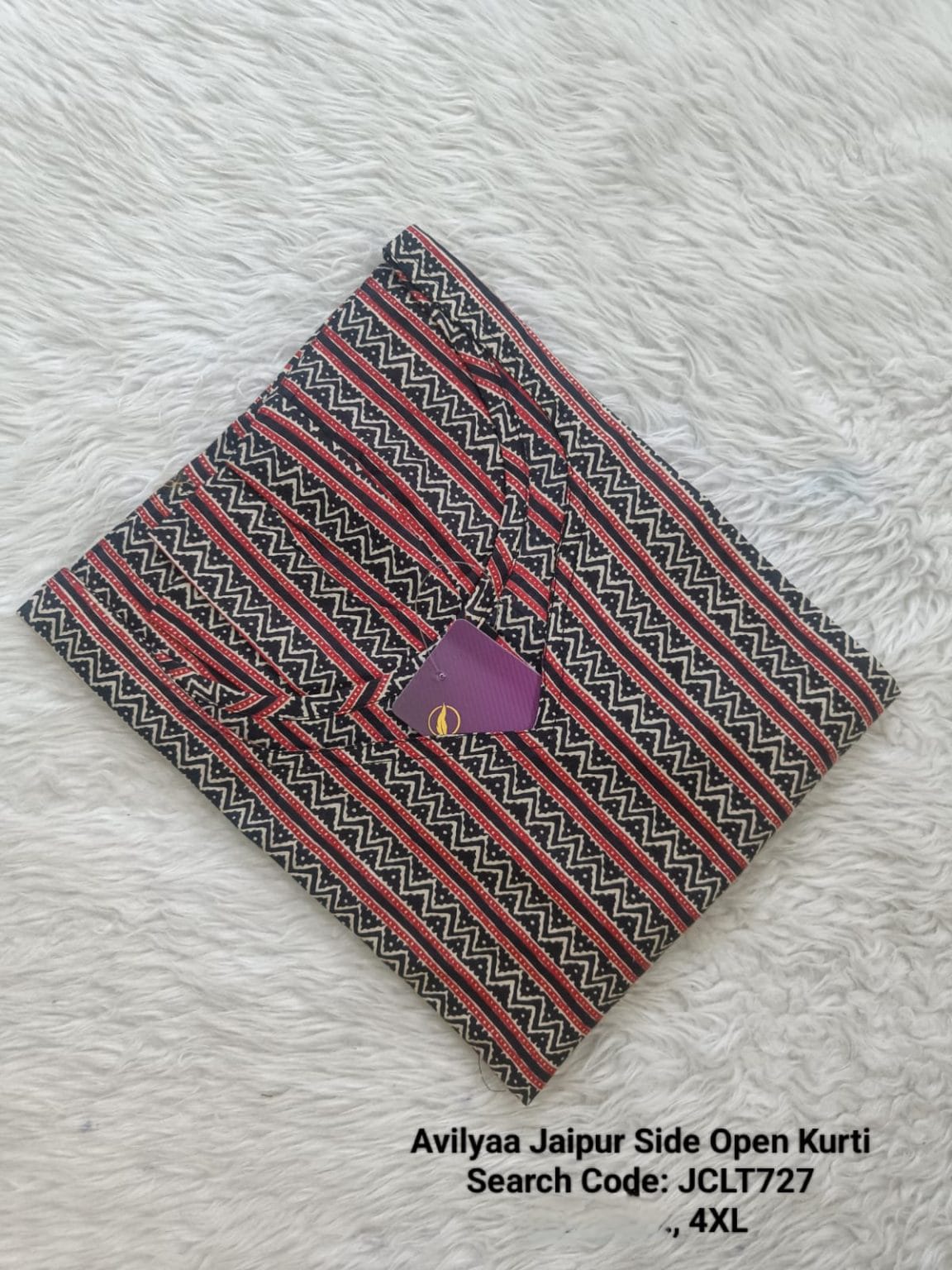 Maroon Jaipur Cotton Side Open Kurti Top Only Collection -JCLT727