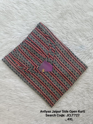 Maroon Jaipur Cotton Side Open Kurti Top Only Collection -JCLT727