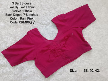Rani Pink Two by Two Cotton 3 Dart Round Neck Blouse -CRMB037