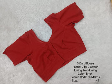 Brick Two by Two Cotton 3 Dart Round Neck Blouse -CRMB017