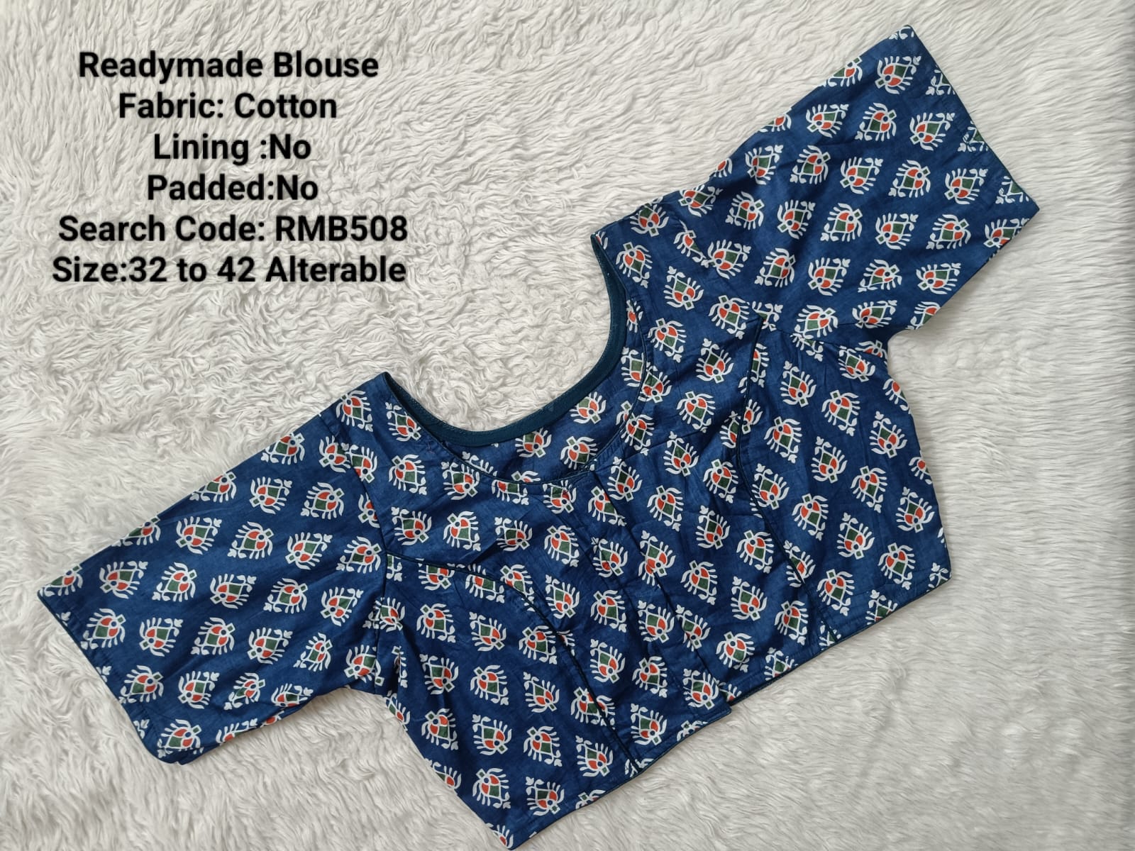 Blue Princess Cut Ready Made Blouse -RMB508