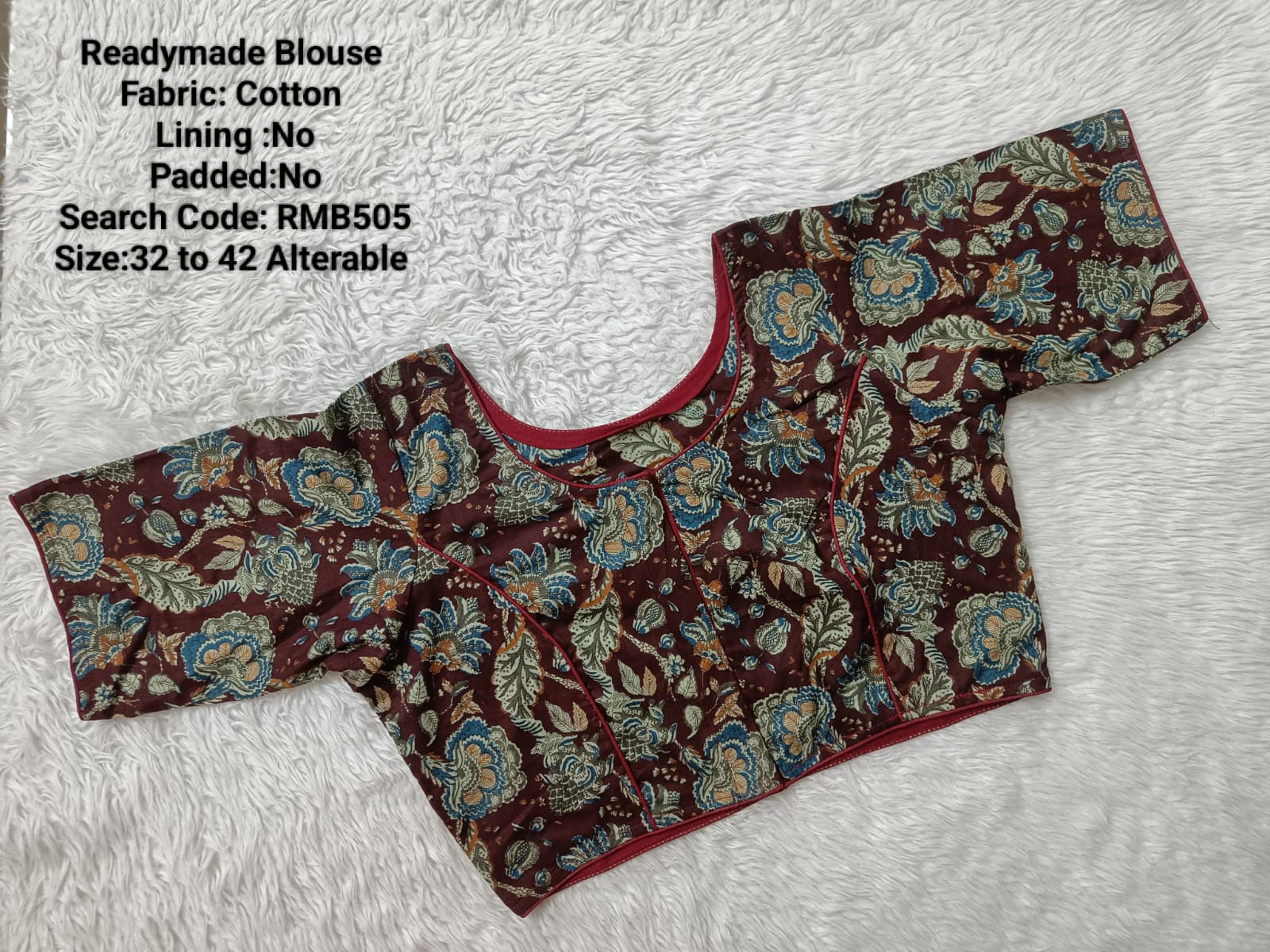 Brown Princess Cut Ready Made Blouse -RMB505