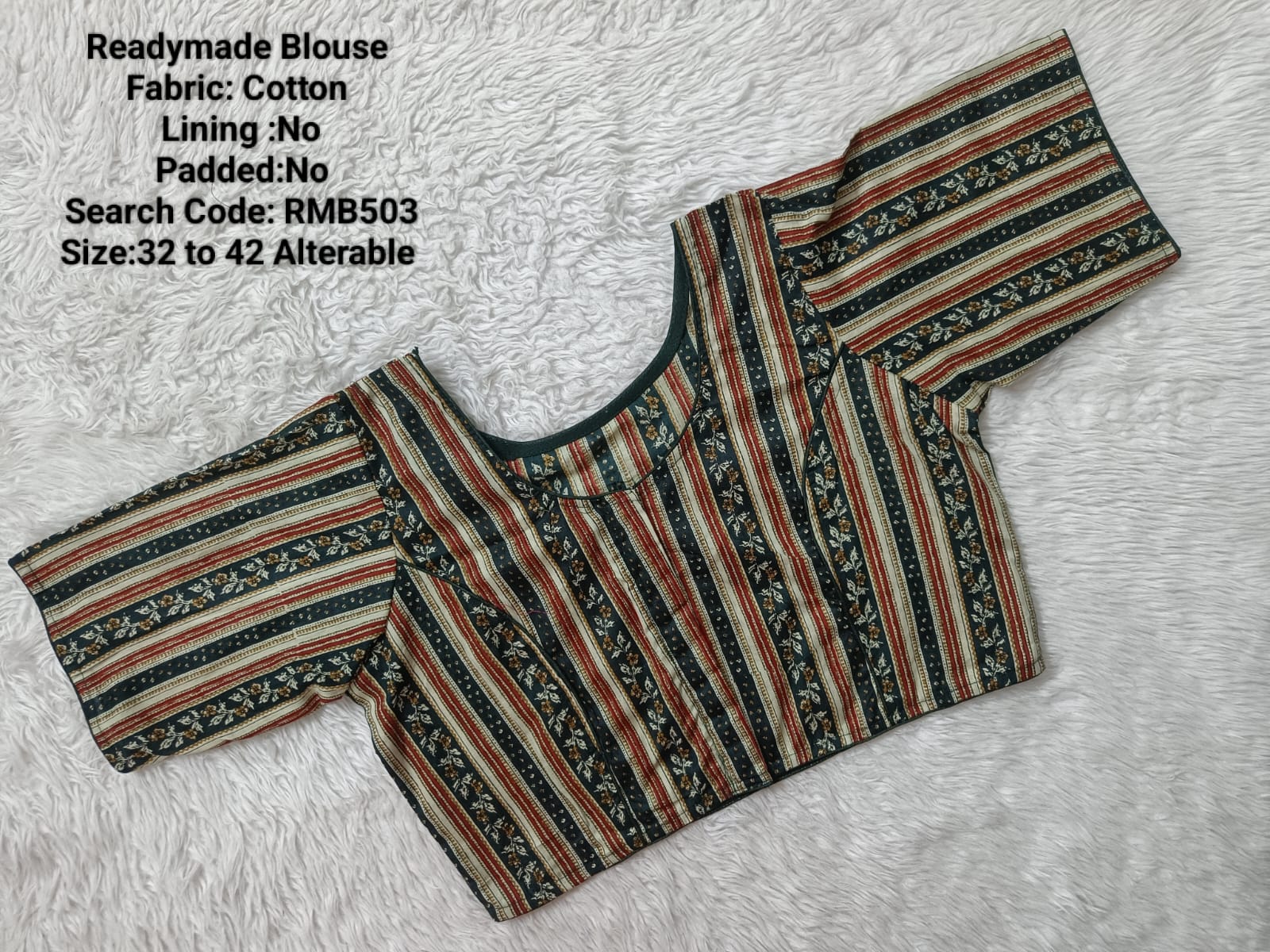 Black Princess Cut Ready Made Blouse -RMB503