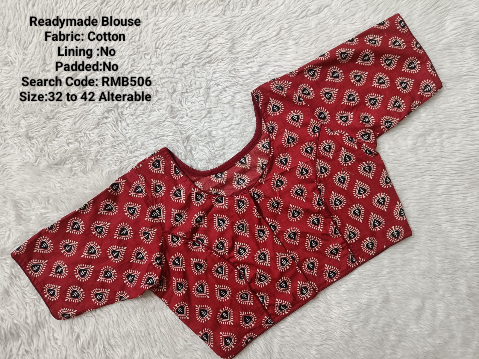 Red Princess Cut Ready Made Blouse -RMB506