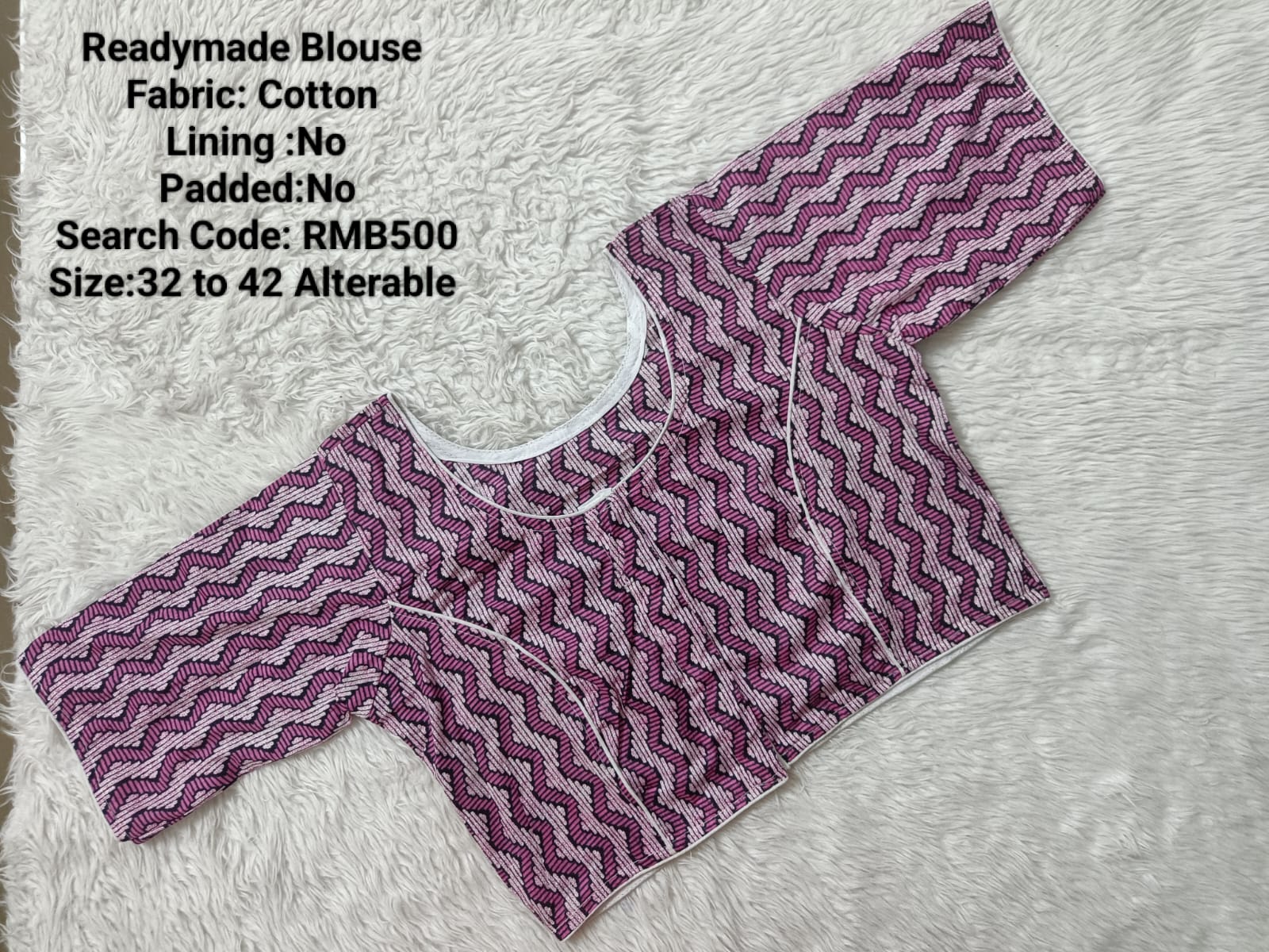 Purple  Princess Cut Ready Made Blouse -RMB500