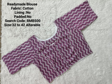 Purple  Princess Cut Ready Made Blouse -RMB500