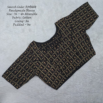 Black Princess Cut Ready Made Blouse -RMB448