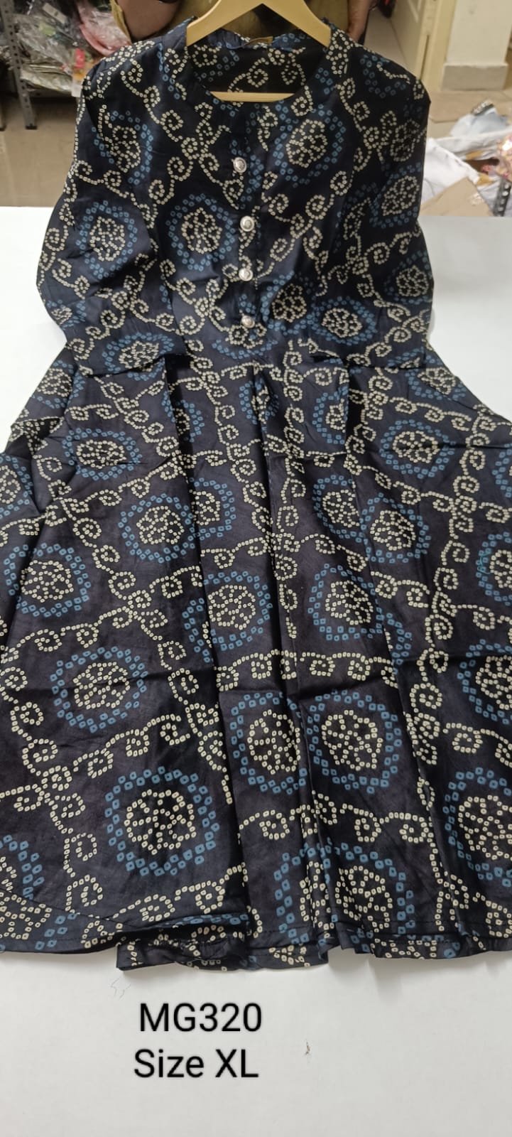 Black Cotton Mixed Rayon Maxi Gown- MG320