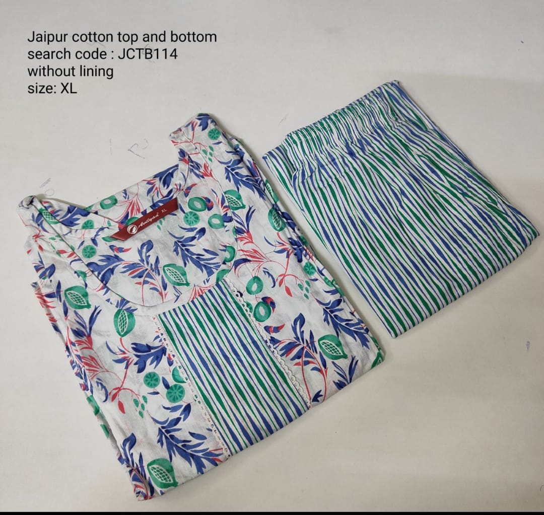 White Jaipur Cotton Kurta Set Without Lining - JCTB114