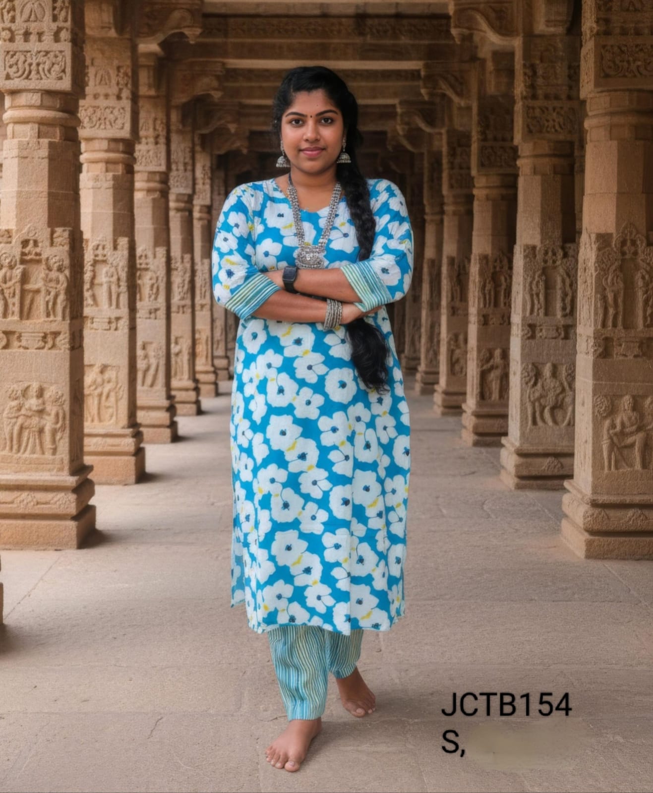 Green Jaipur Cotton Kurta Set Without Lining - JCTB154