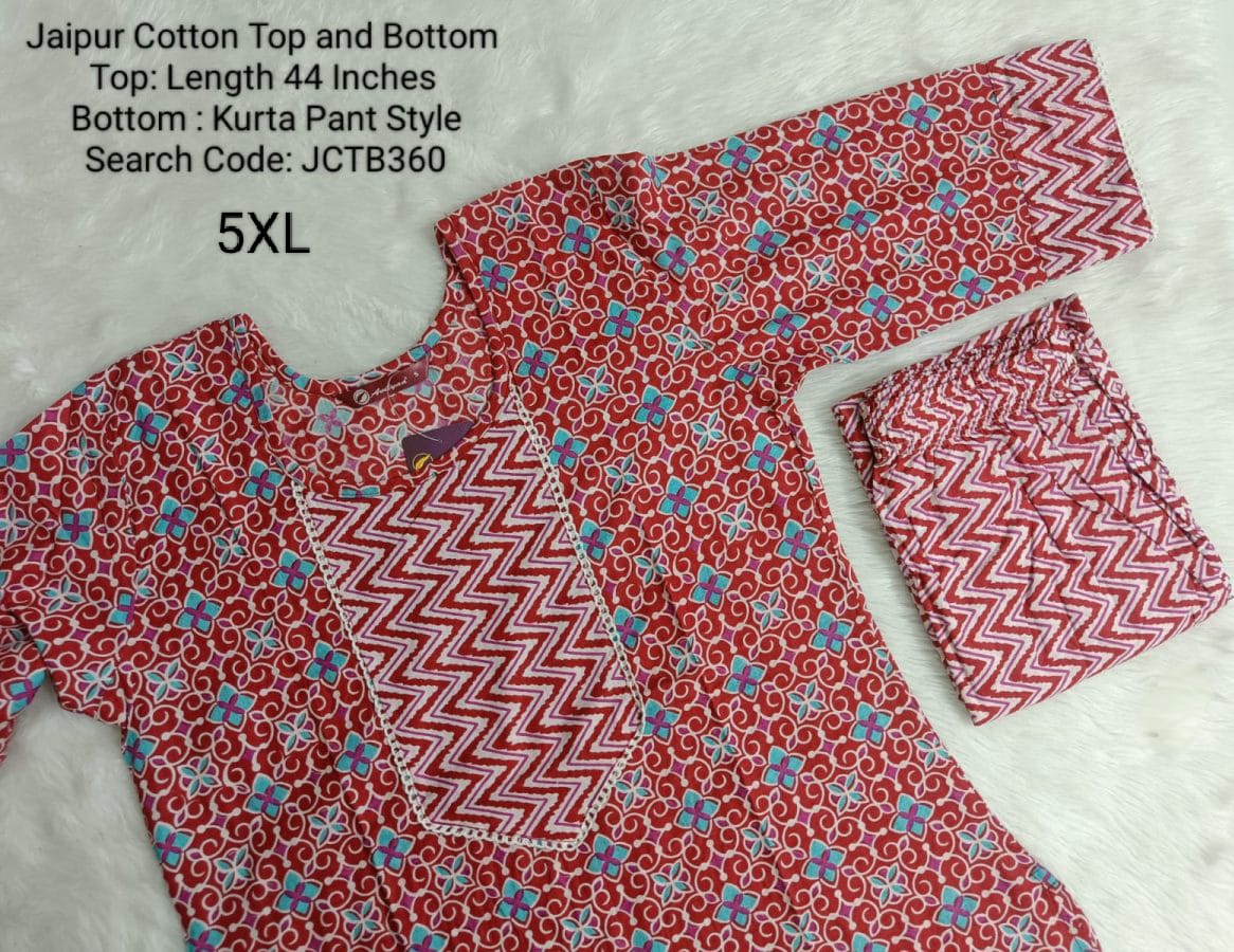 Red Jaipur Cotton Kurta Set Without Lining - JCTB360