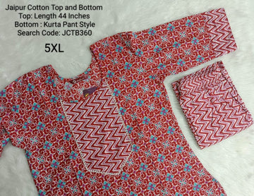 Red Jaipur Cotton Kurta Set Without Lining - JCTB360