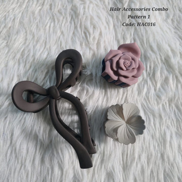 Korean Hair Accessories Combo Trendy Claw Clips   - HAC016