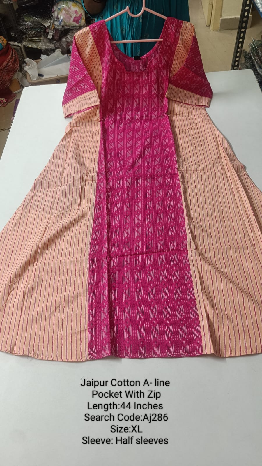 Sandal Jaipur Cotton A-Line Kurtis - AJ286