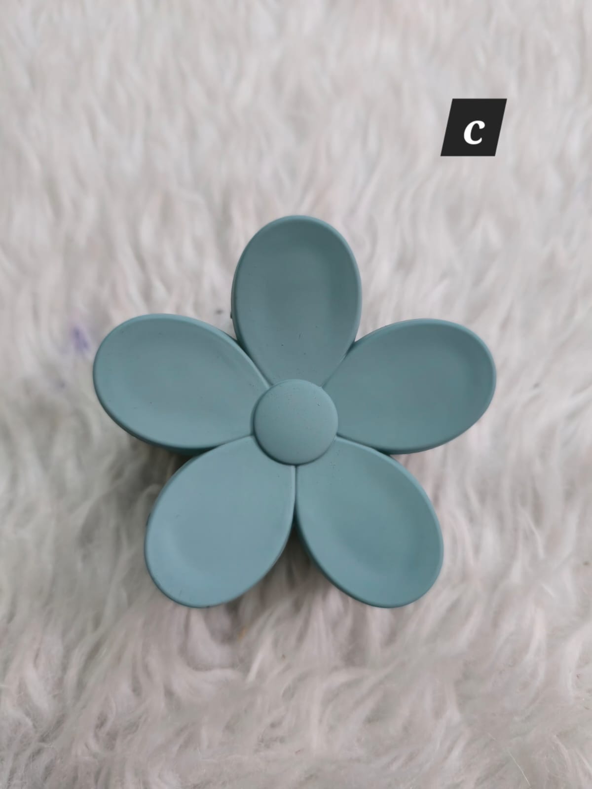Flower Shaped Matte Finish Medium Size Hair Claw - Korean Fashion - BC2