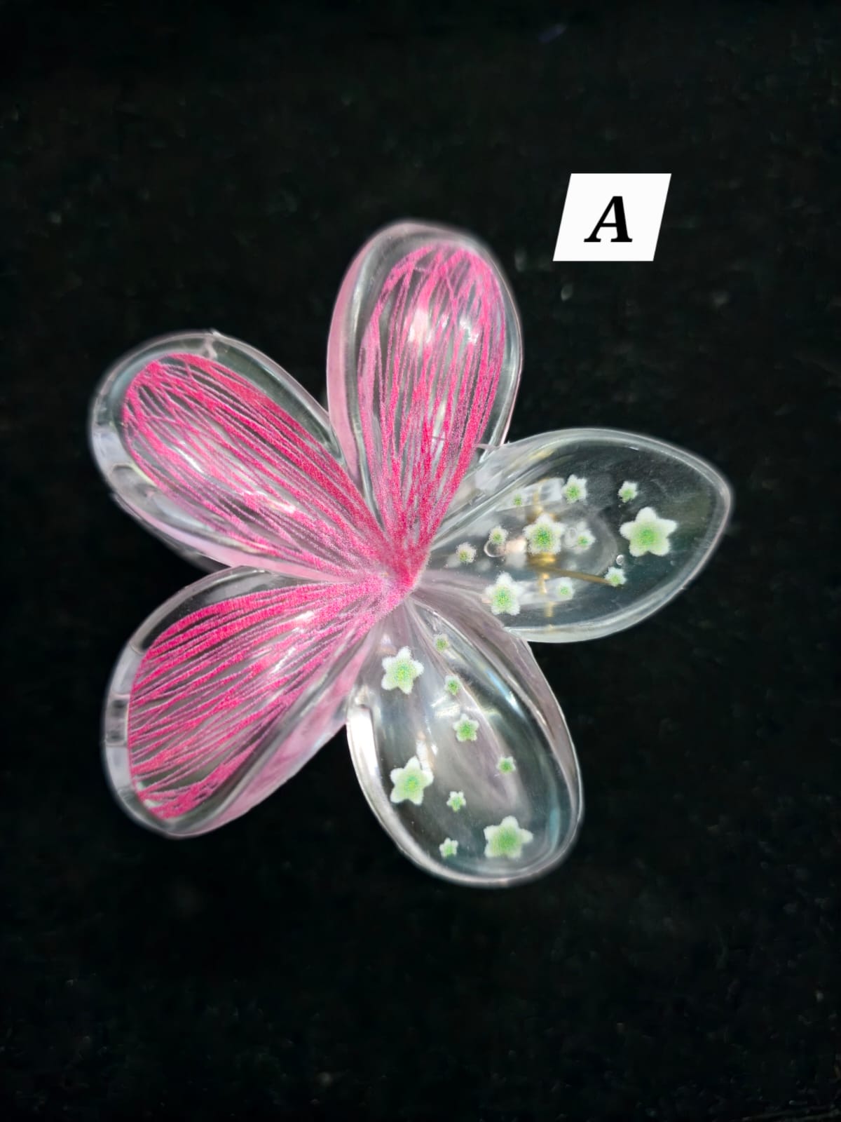 Flower Shaped Glossy Finish Large Size Hair Claw - Korean Fashion - BC4