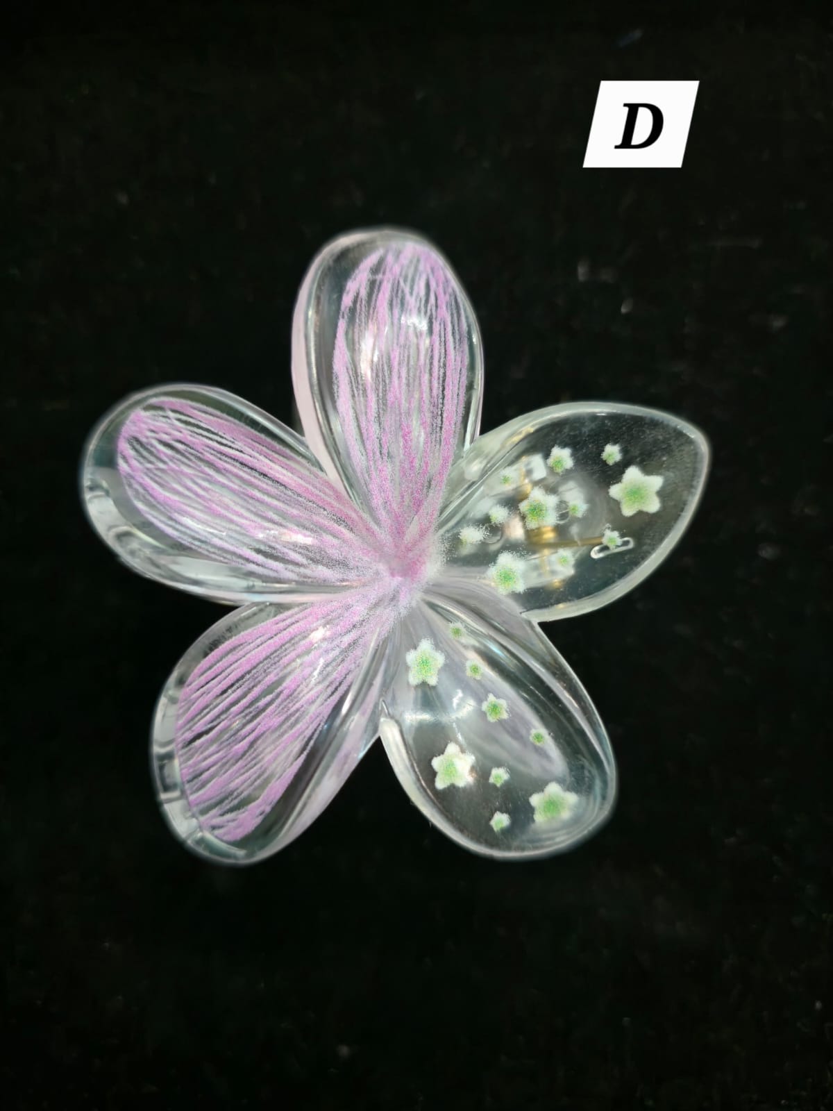 Flower Shaped Glossy Finish Large Size Hair Claw - Korean Fashion - BC4