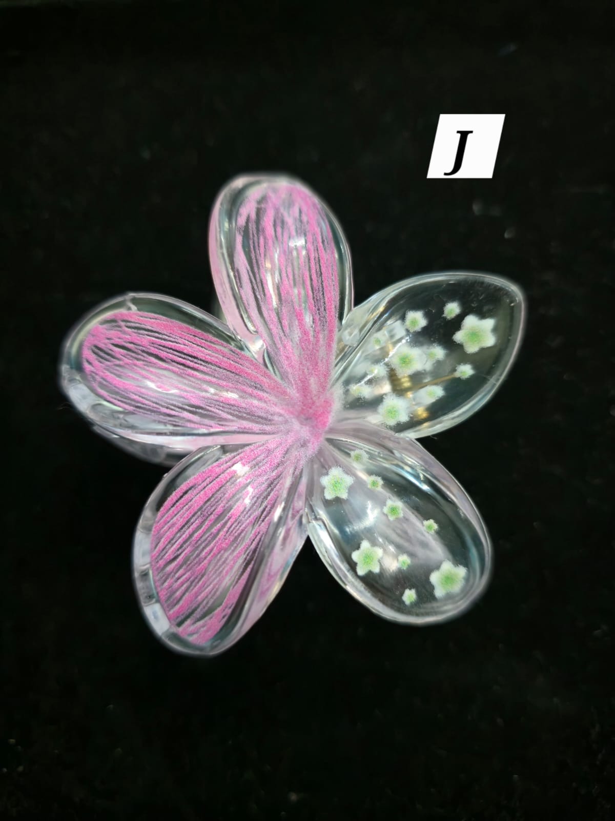 Flower Shaped Glossy Finish Large Size Hair Claw - Korean Fashion - BC4