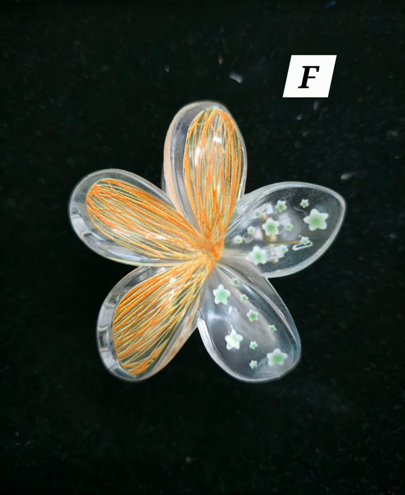 Flower Shaped Glossy Finish Large Size Hair Claw - Korean Fashion - BC4