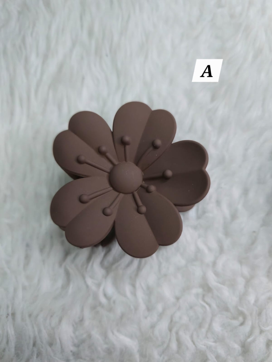 Flower Shaped Matte Finish Medium Size Hair Claw - Korean Fashion - BC5