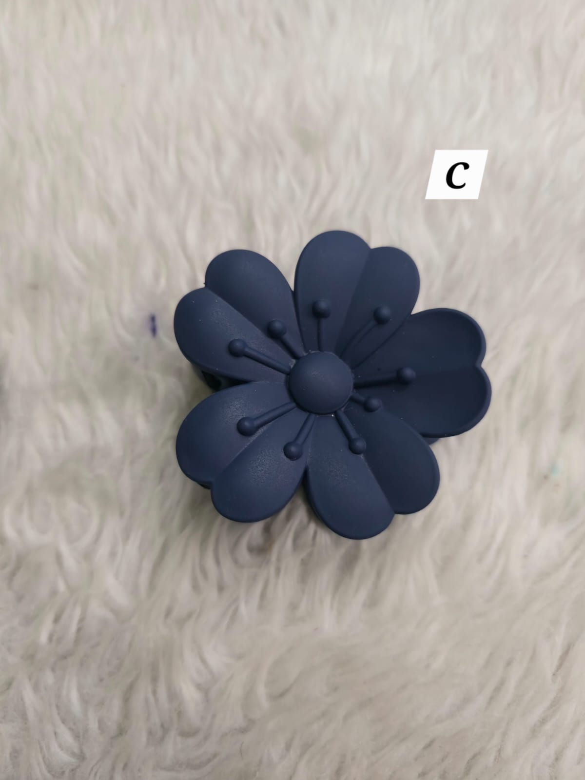 Flower Shaped Matte Finish Medium Size Hair Claw - Korean Fashion - BC5