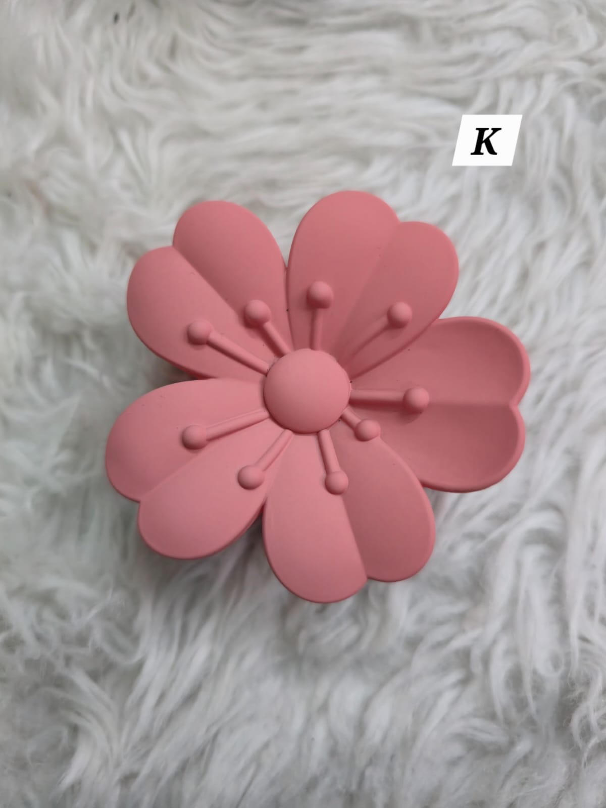 Flower Shaped Matte Finish Medium Size Hair Claw - Korean Fashion - BC5
