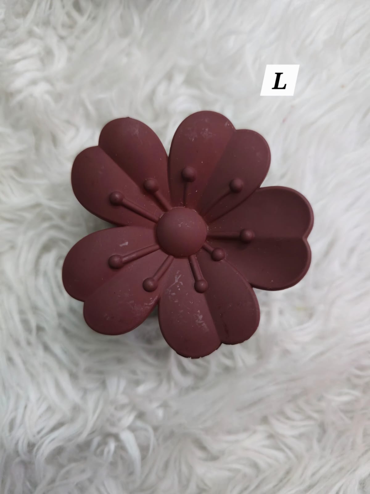 Flower Shaped Matte Finish Medium Size Hair Claw - Korean Fashion - BC5