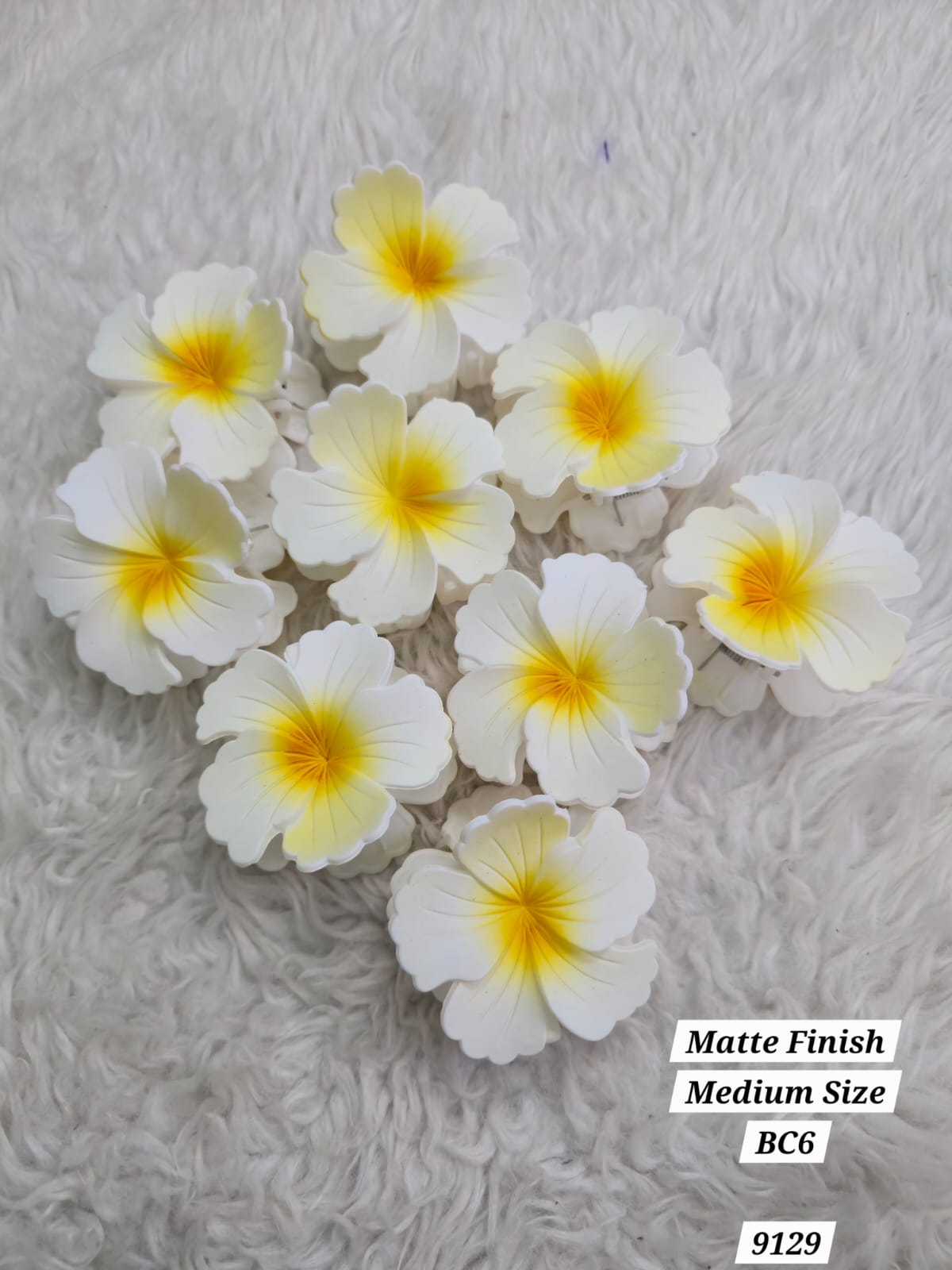 Flower Shaped Matte Finish Medium Size Hair Claw - Korean Fashion - BC6