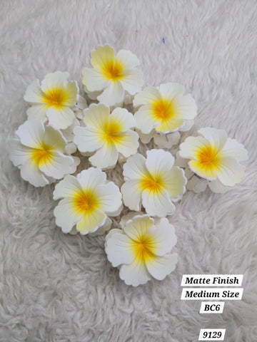 Flower Shaped Matte Finish Medium Size Hair Claw - Korean Fashion - BC6