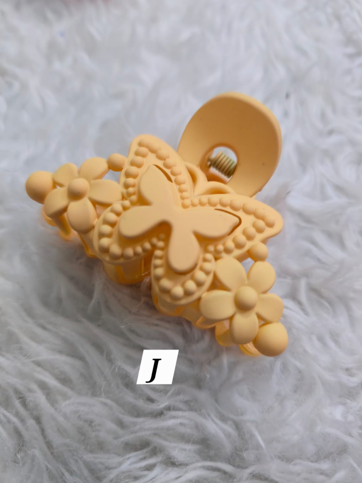 Flower Shaped Matte Finish Medium Size Hair Claw - Korean Fashion - BC8