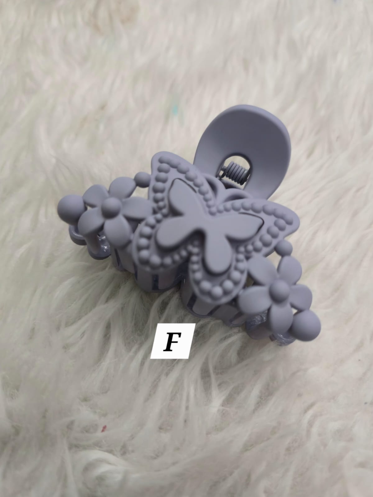 Flower Shaped Matte Finish Medium Size Hair Claw - Korean Fashion - BC8