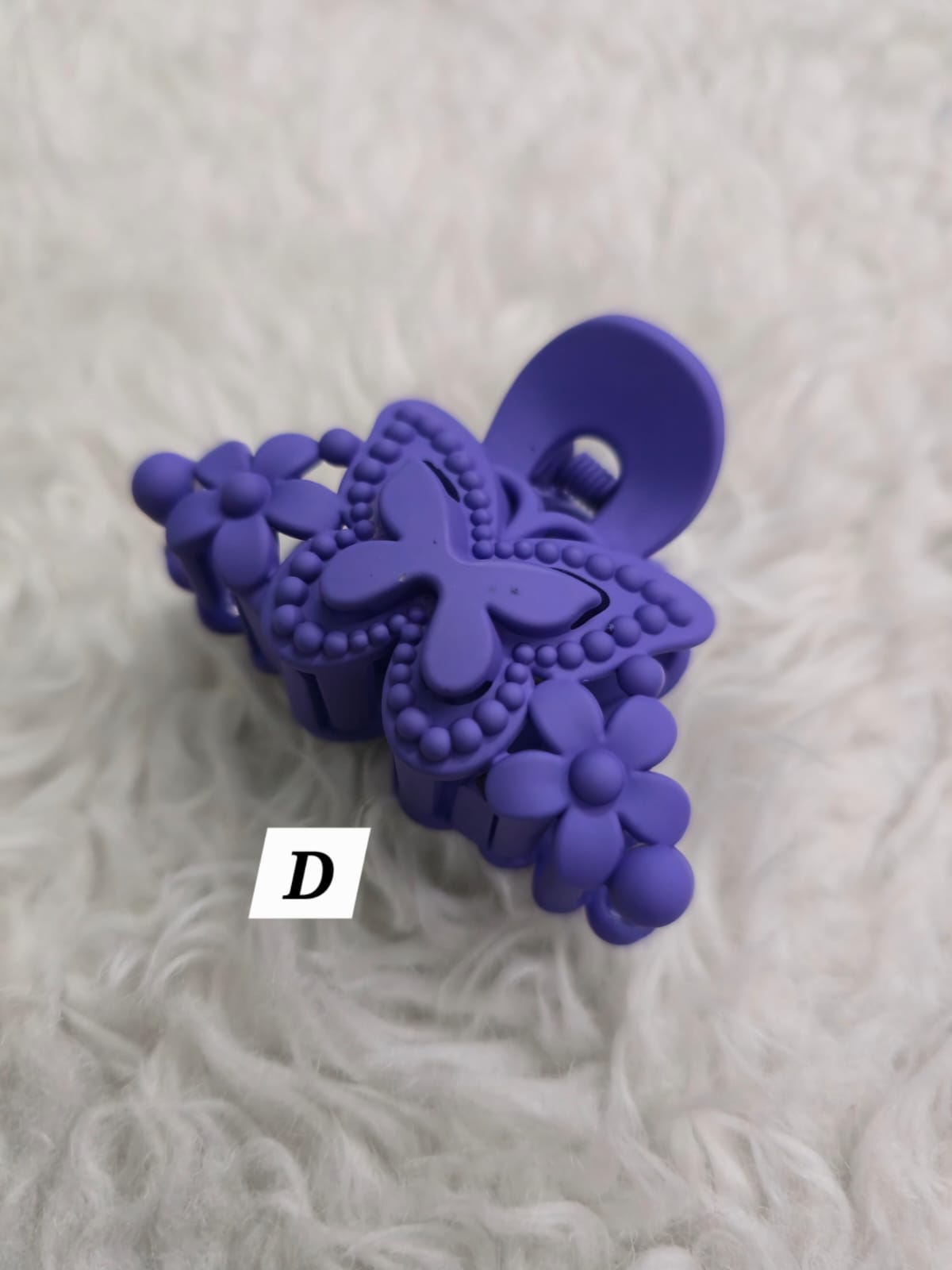 Flower Shaped Matte Finish Medium Size Hair Claw - Korean Fashion - BC8