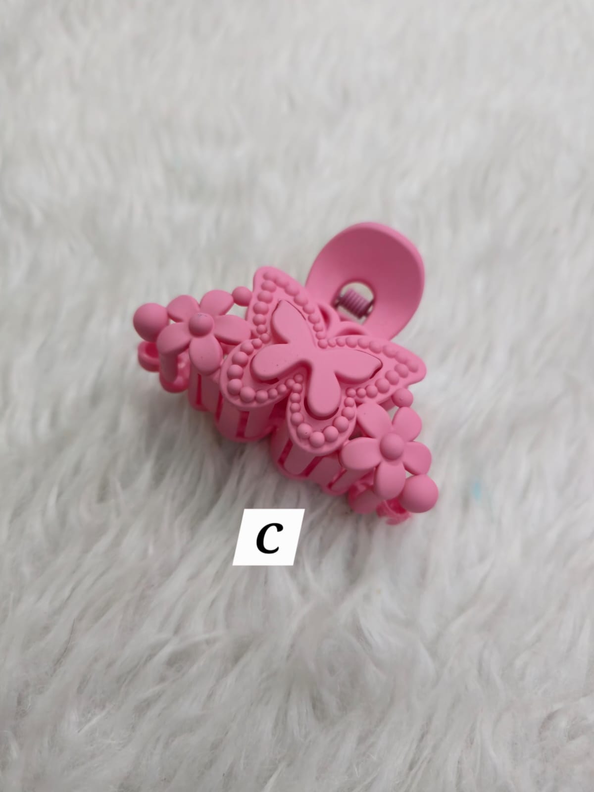 Flower Shaped Matte Finish Medium Size Hair Claw - Korean Fashion - BC8