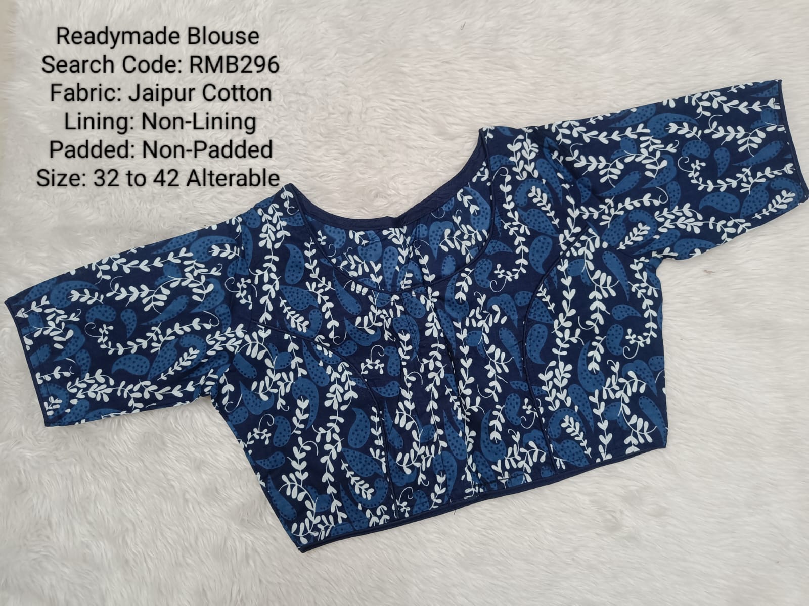 Blue Princess Cut Ready Made Blouse -RMB293