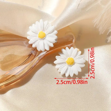 White Flower Korean Earrings - KE147