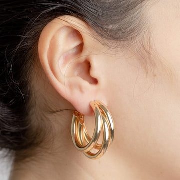 Gold Plated Korean Earrings - KE149