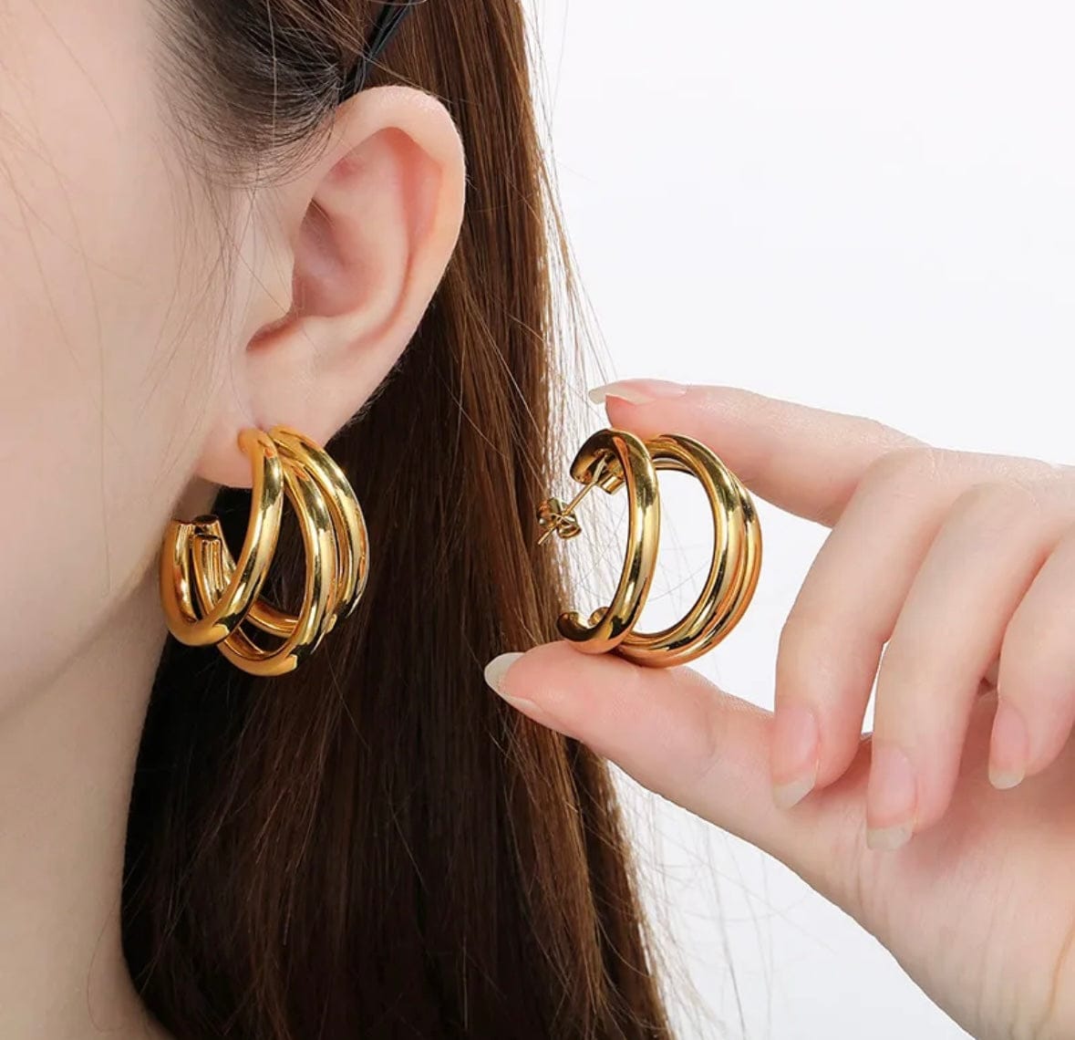 Gold Plated Korean Earrings - KE149