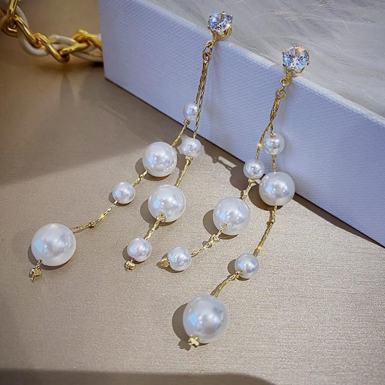 Gold Plated  Pearl Korean Earrings - KE154