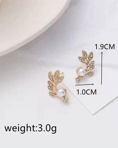 Gold Plated Pearl Korean Earrings - KE156