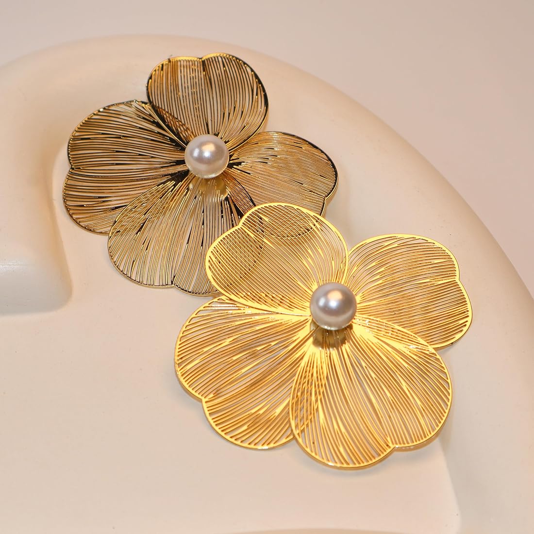 Gold Plated Flower Korean Earrings - KE158