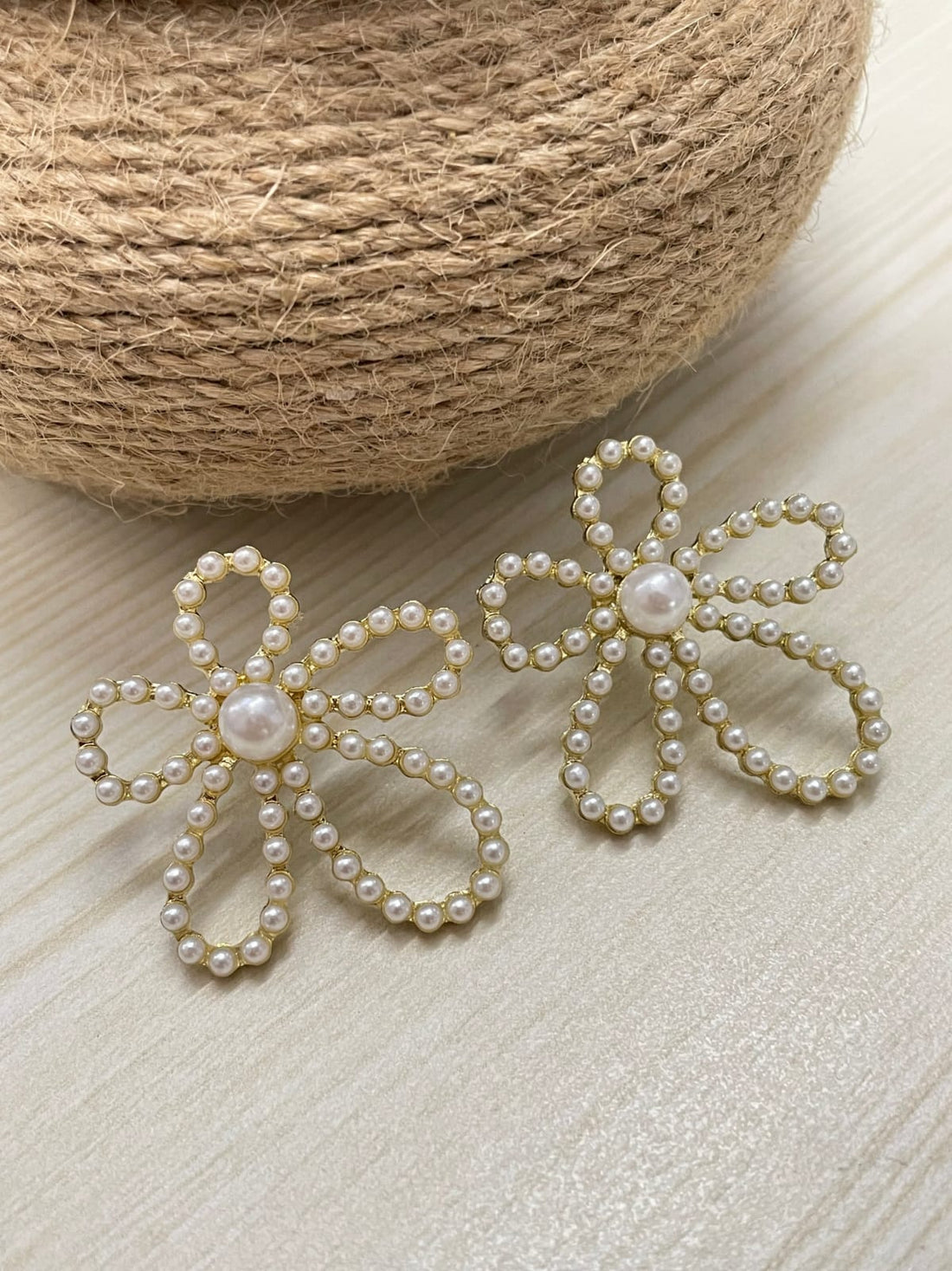 Gold Plated Flower Korean Earrings - KE159