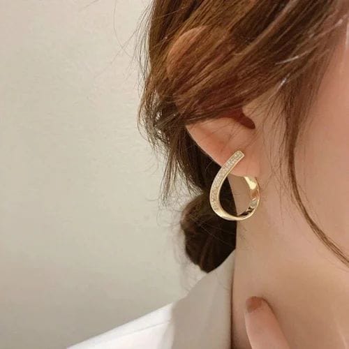 Gold Plated Flower Korean Earrings - KE161