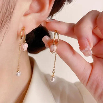 Gold Plated Flower Korean Earrings - KE162