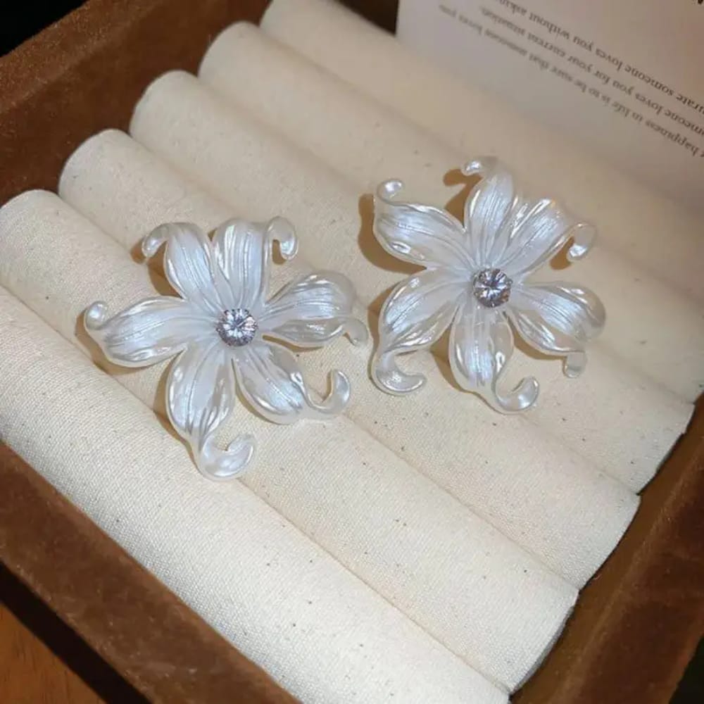 Gold Plated Flower Korean Earrings - KE163