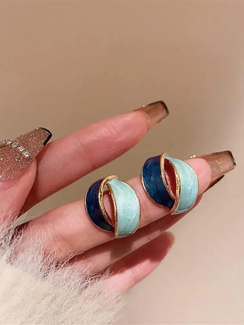 Gold Plated Flower Korean Earrings - KE166