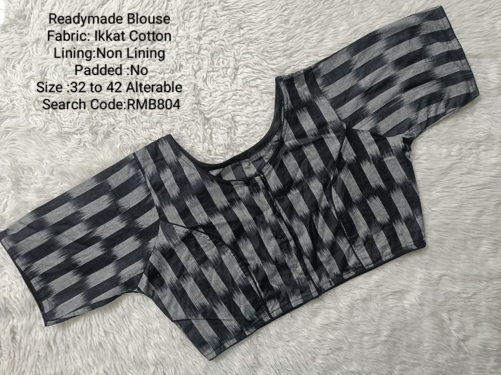 Black Princess Cut Ready Made Blouse -RMB804