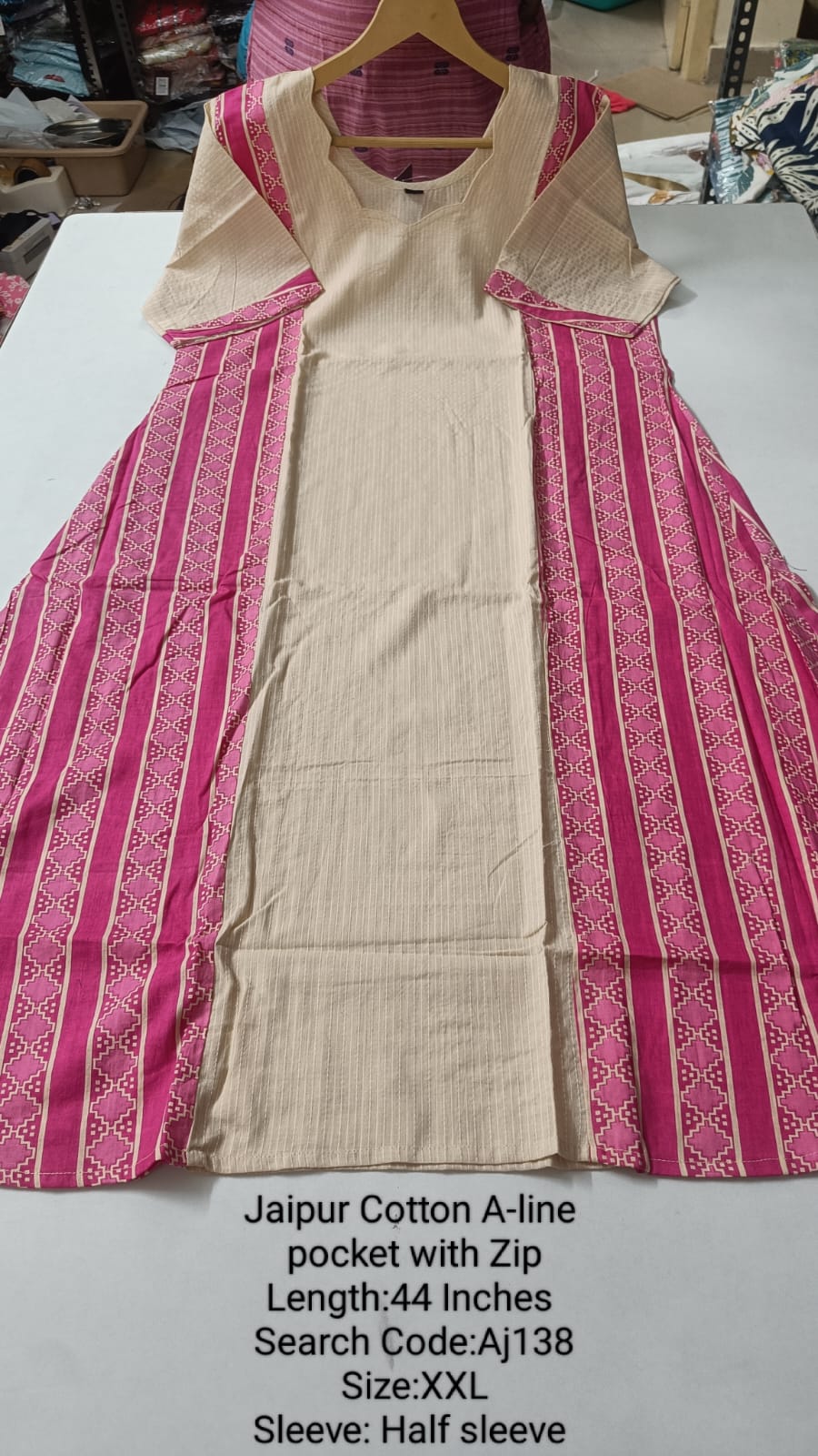 Sandal Jaipur Cotton A-Line Kurtis - AJ138